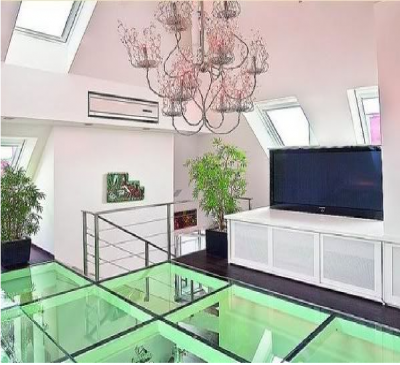 Sàn kính cường lực giếng trời